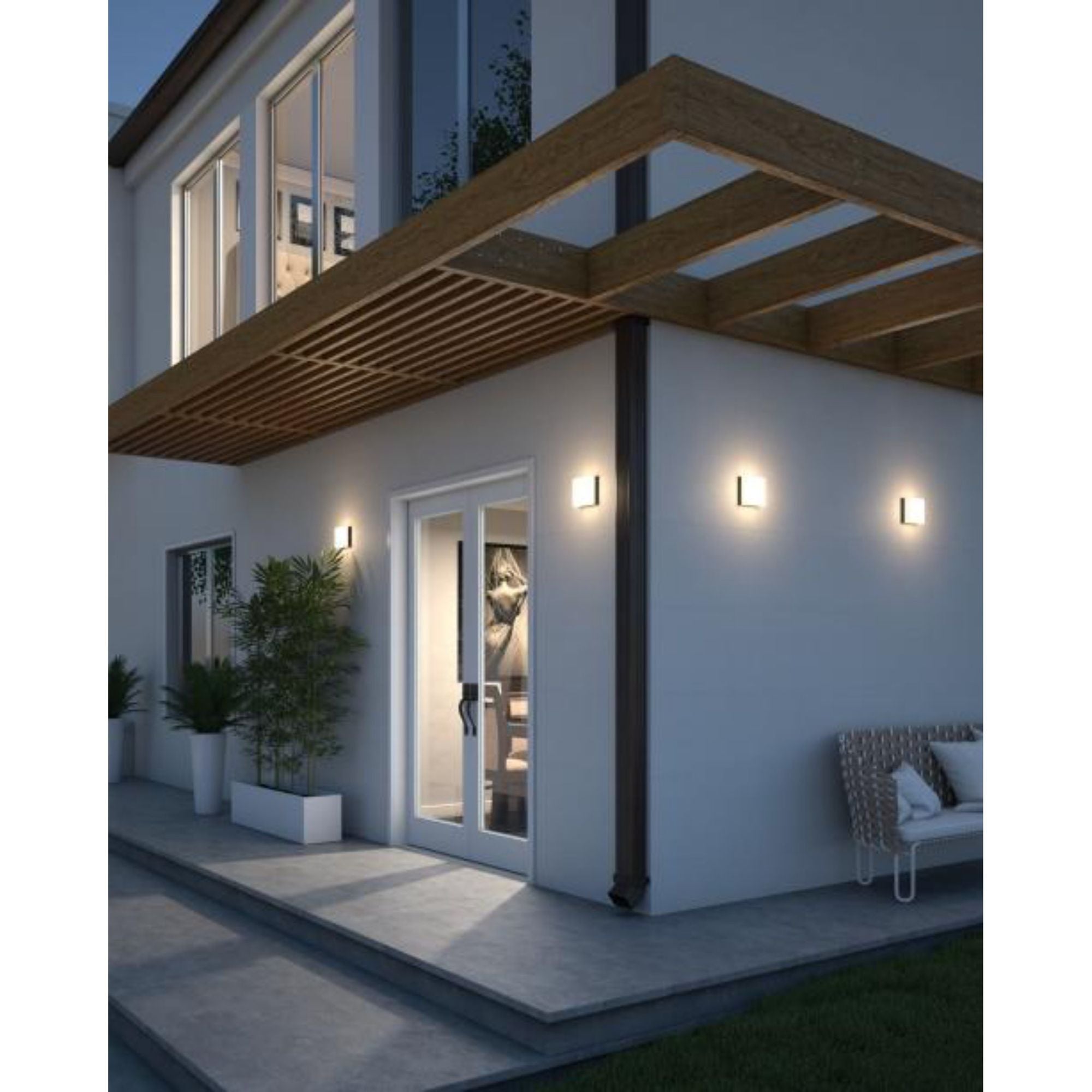 Boxie Small Outdoor Wall/Flush Mount Outdoor 1-Light LED 3000K Charcoal by Sean Lavin