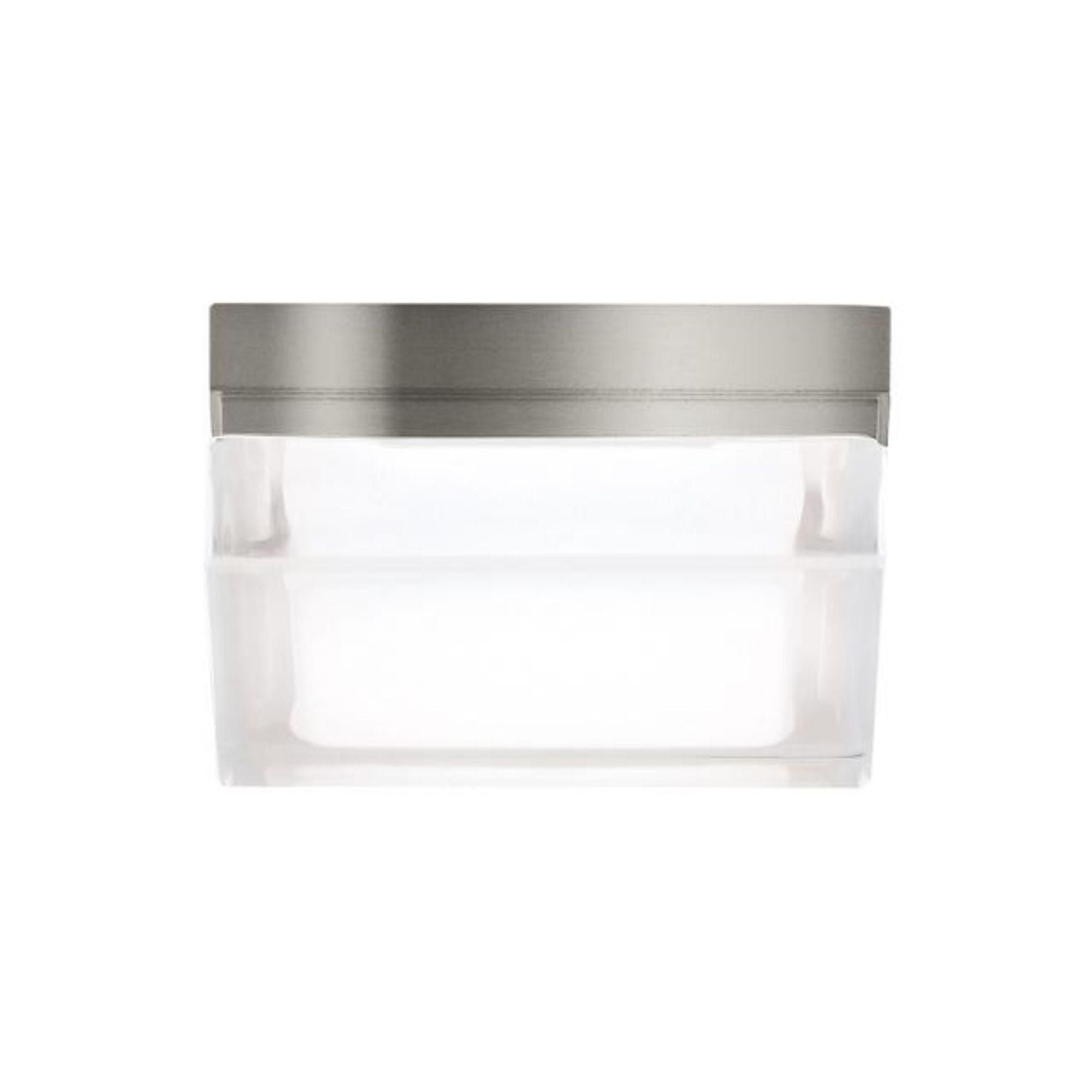 Boxie Small Flush Mount Flush & Semi-Flush Mount, Wall Collection 1-Light LED 2700K Satin Nickel by Sean Lavin