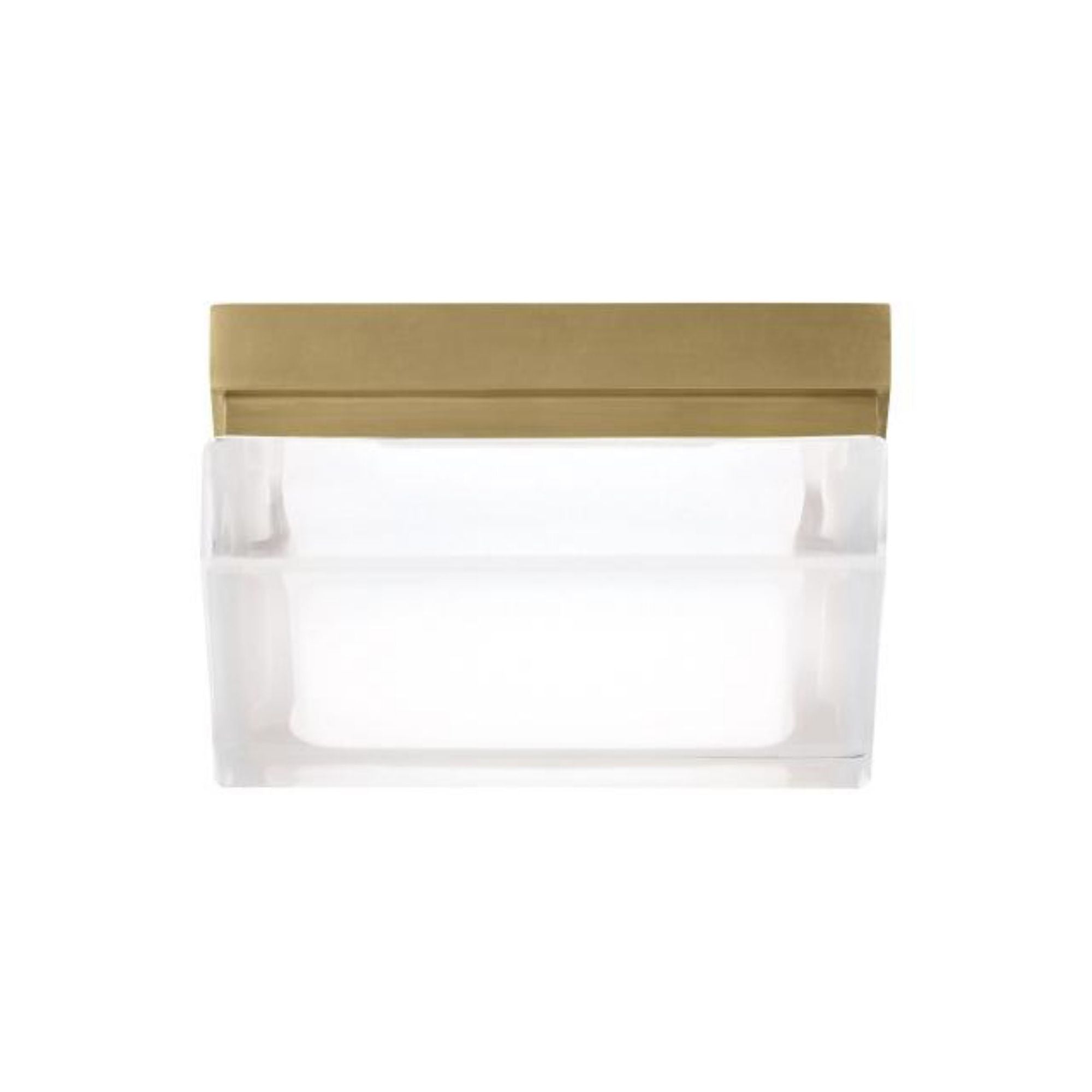 Boxie Small Flush Mount Flush & Semi-Flush Mount 1-Light LED 2700K Natural Brass by Sean Lavin