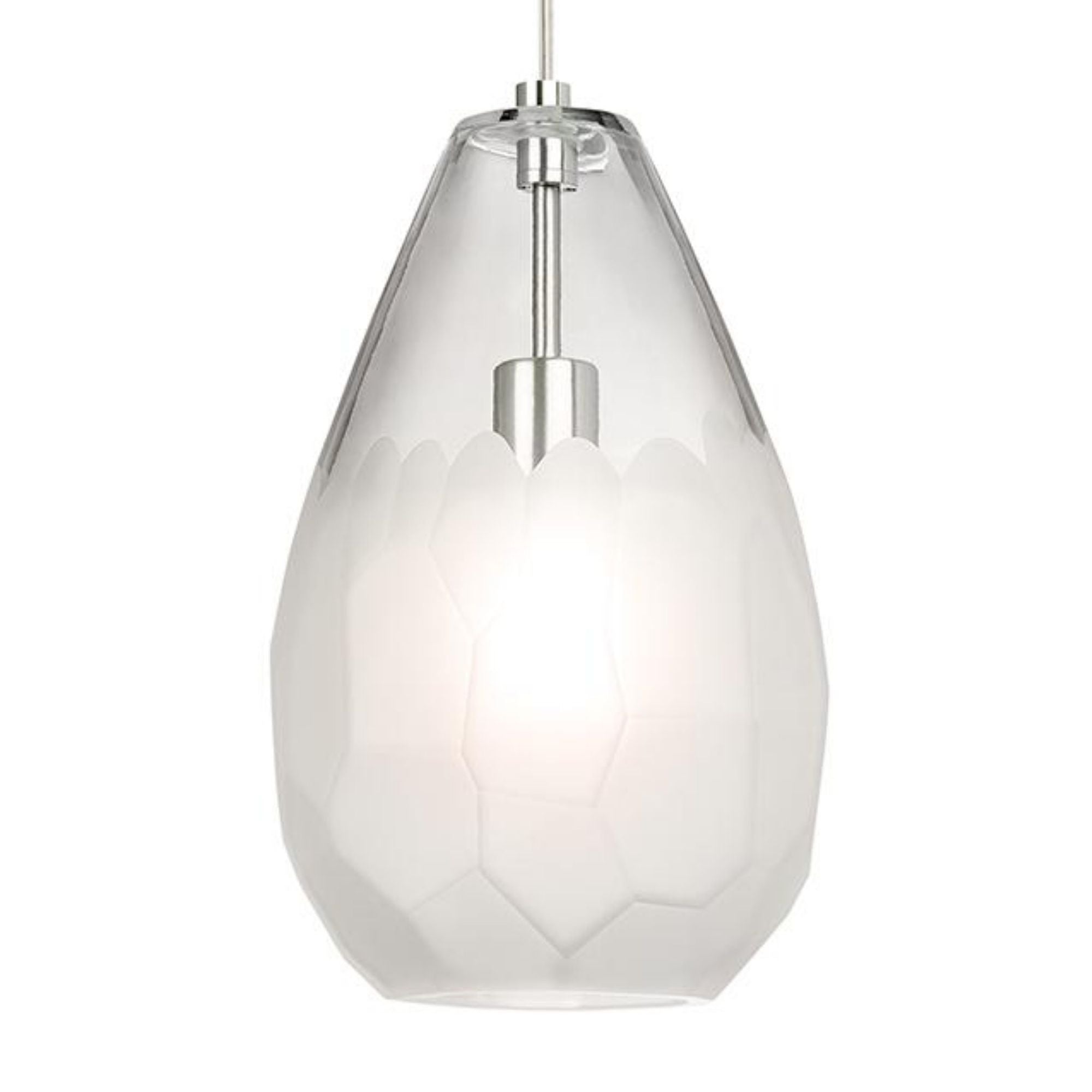 Briolette Grande Pendant Line-Voltage Pendants/Suspension 1-Light Satin Nickel by Sean Lavin