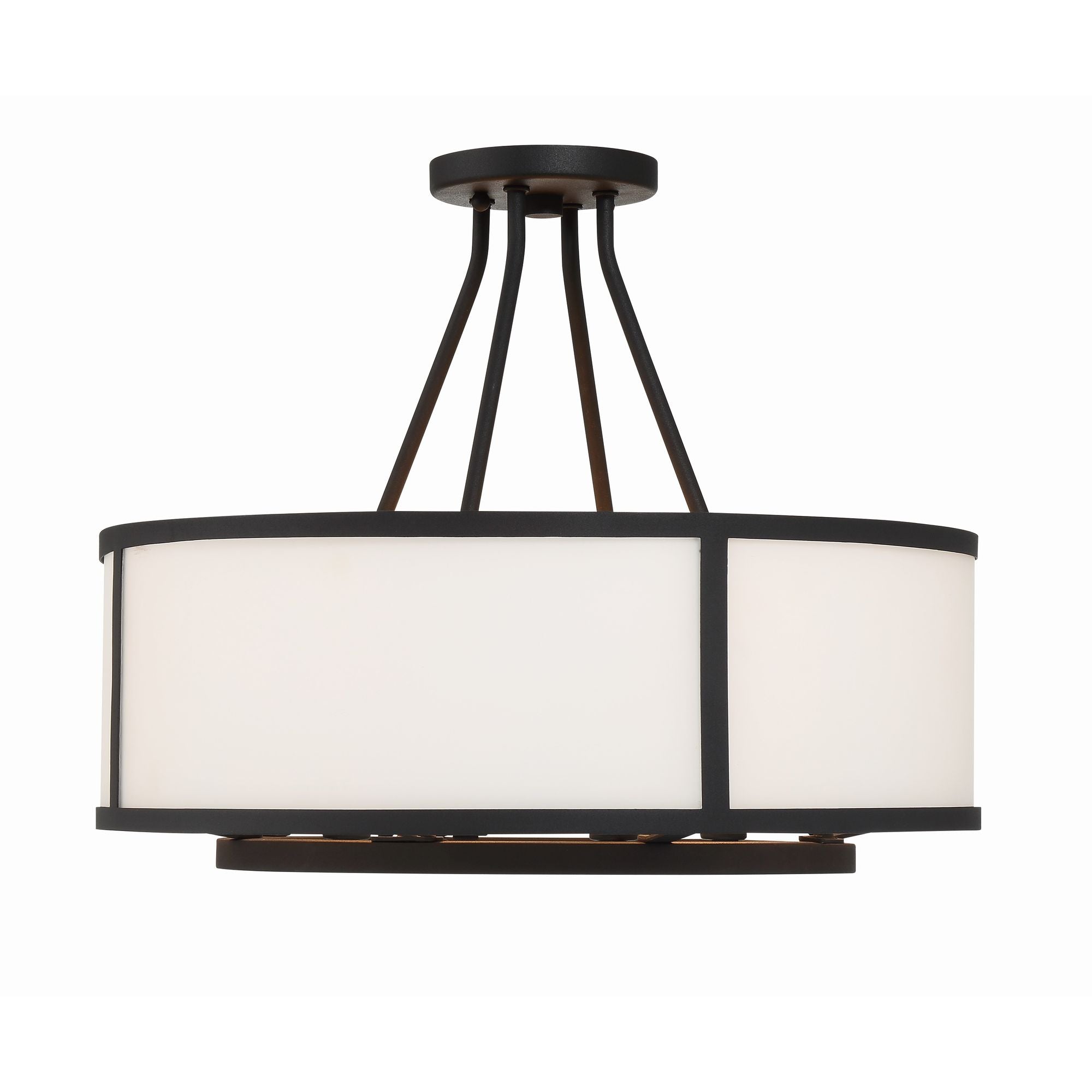 Bryant 18'' Black Forged Semi Flush Mount Black 18"W x 14.75"H x 18"D