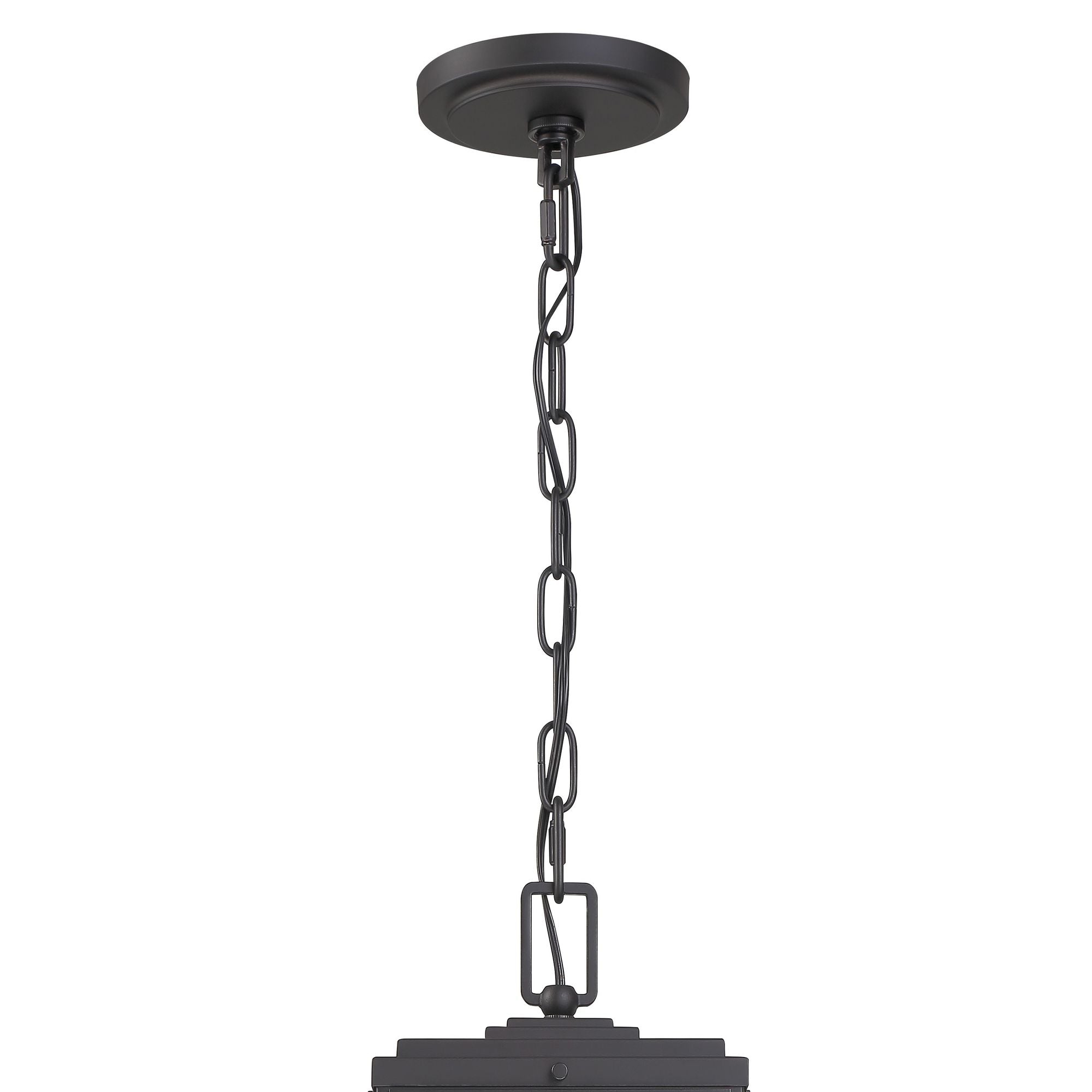 Byron 3 Light Matte Black Outdoor Pendant Clear Glass 7.5"W x 18.75"H x 7.5"D