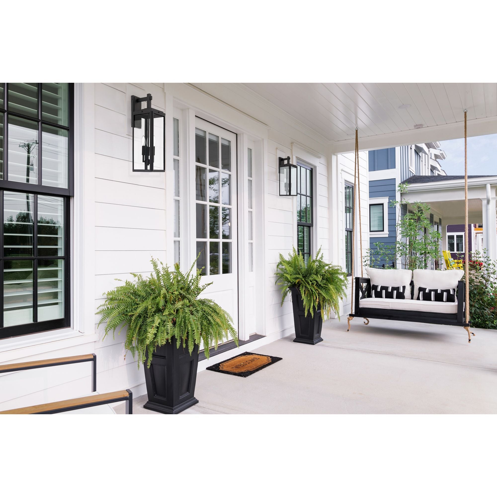 Byron 3 Light Matte Black Outdoor Pendant Clear Glass 7.5"W x 18.75"H x 7.5"D