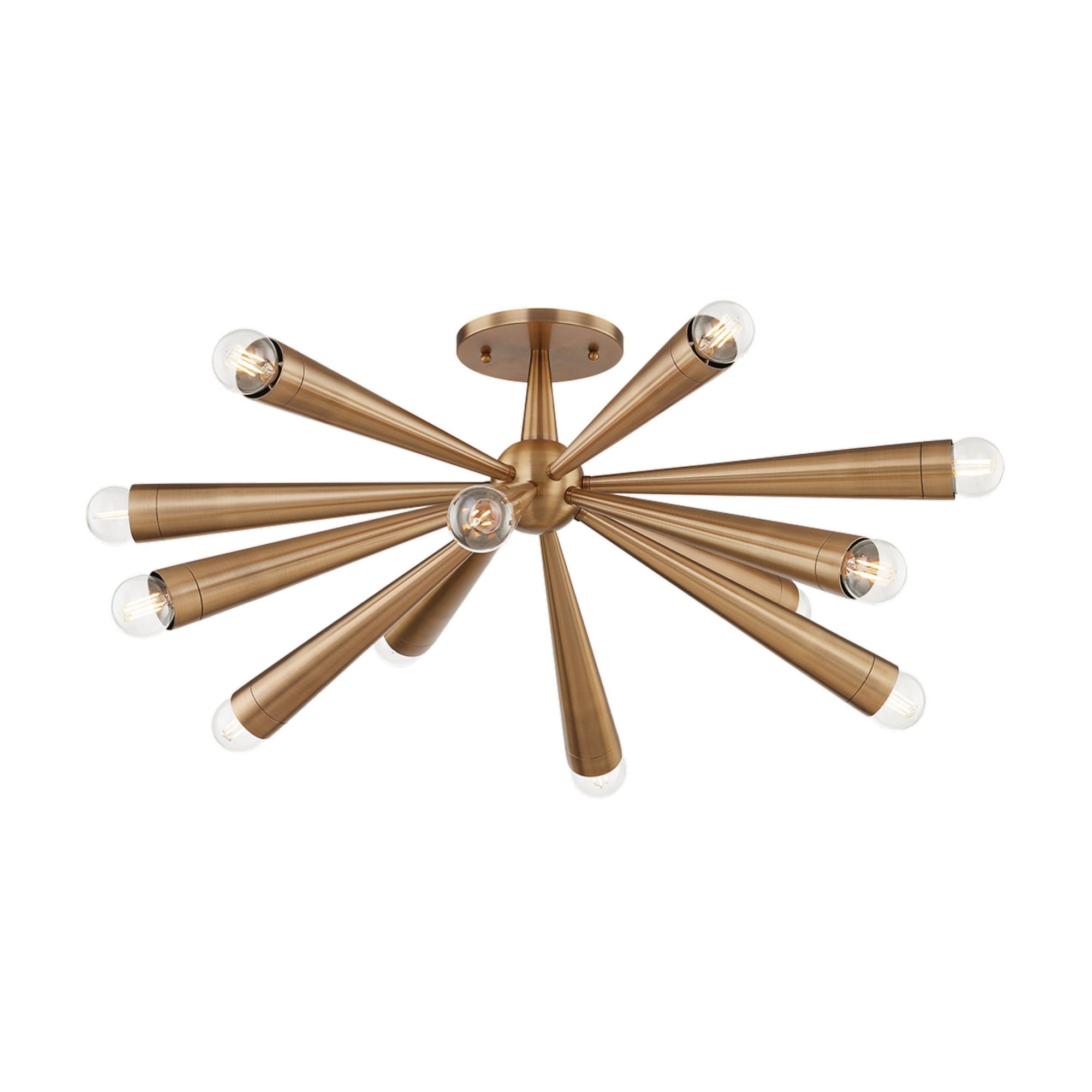 Keanu Semi Flush 12-Light LED in  Patina Brass 30.25L x 30.25W x 11.75H