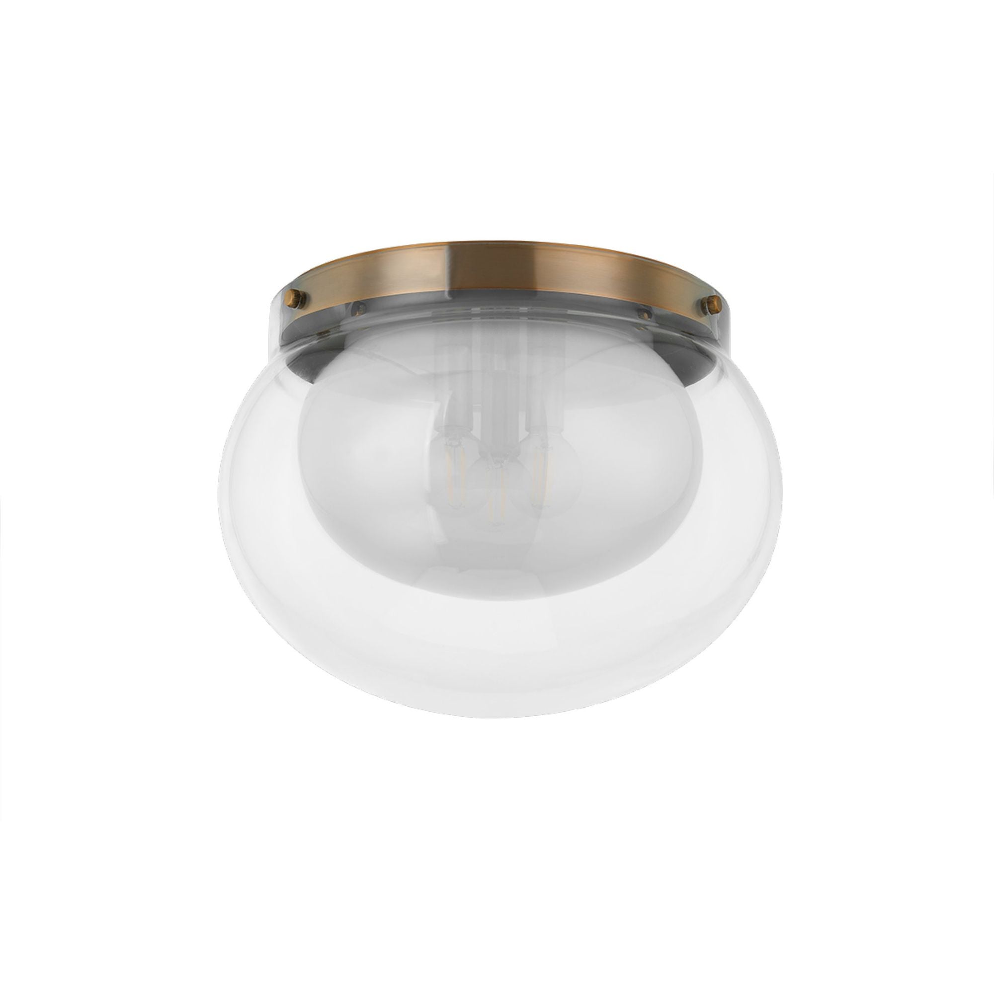 Magma Flush Mount 3-Light LED in  Patina Brass 14.25L x 14.25W x 10H