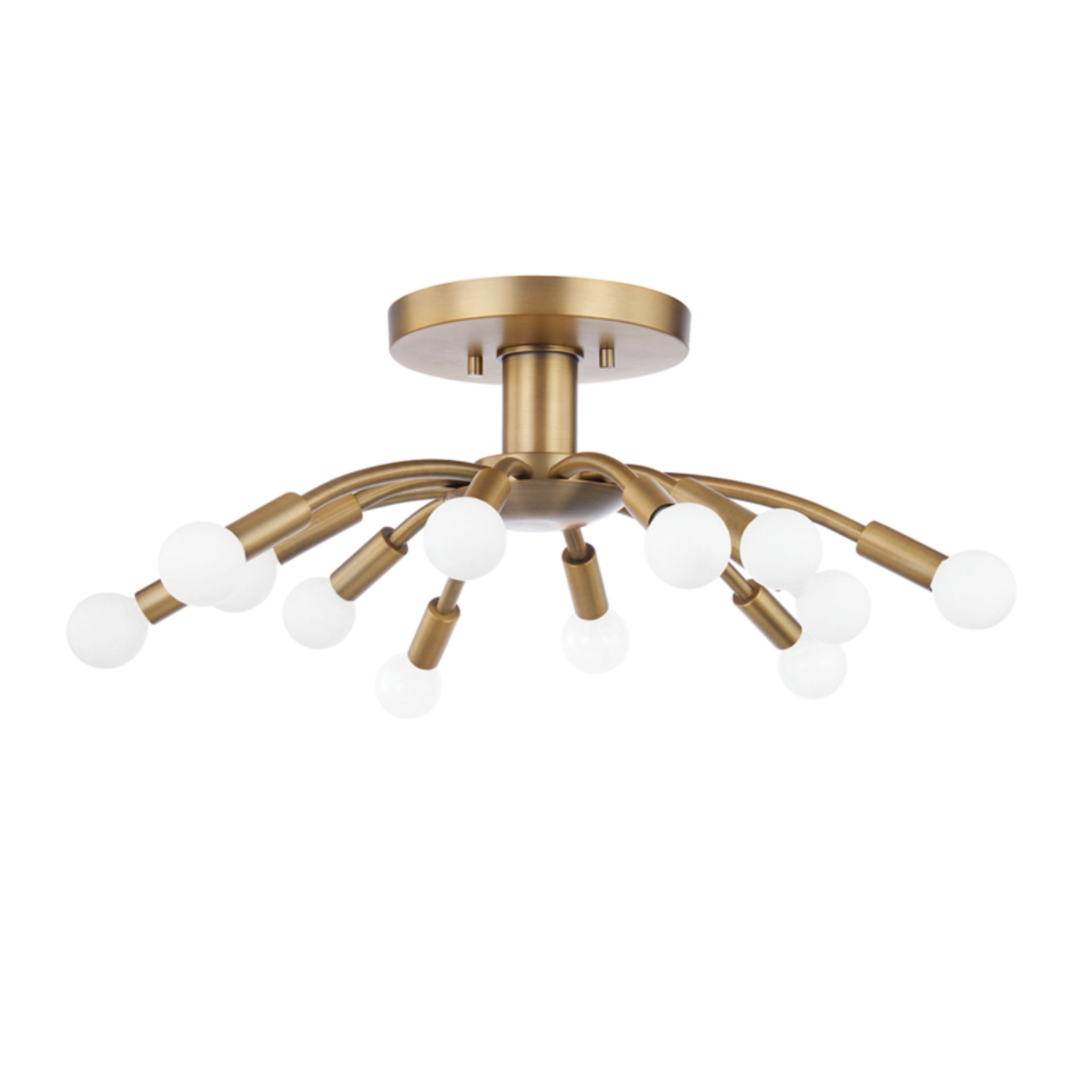 Tristan Semi Flush 12-Light LED in  Patina Brass 25L x 25W x 9H