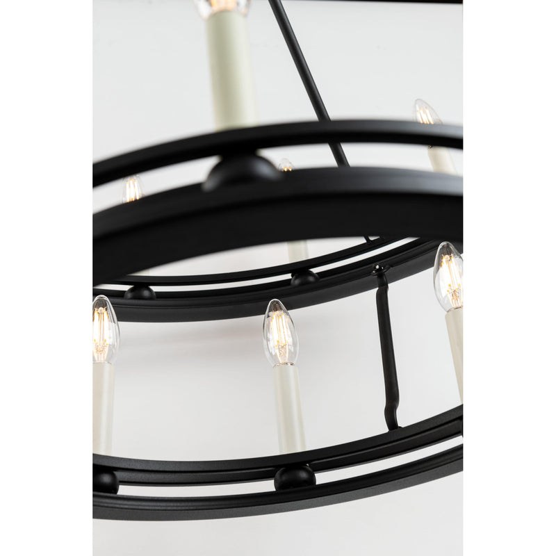 Sutton 12 Light Chandelier in Textured Black