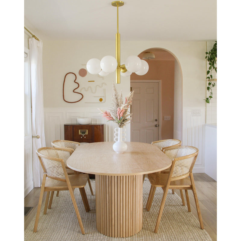 Stella 6 Light Chandelier in Aged Brass