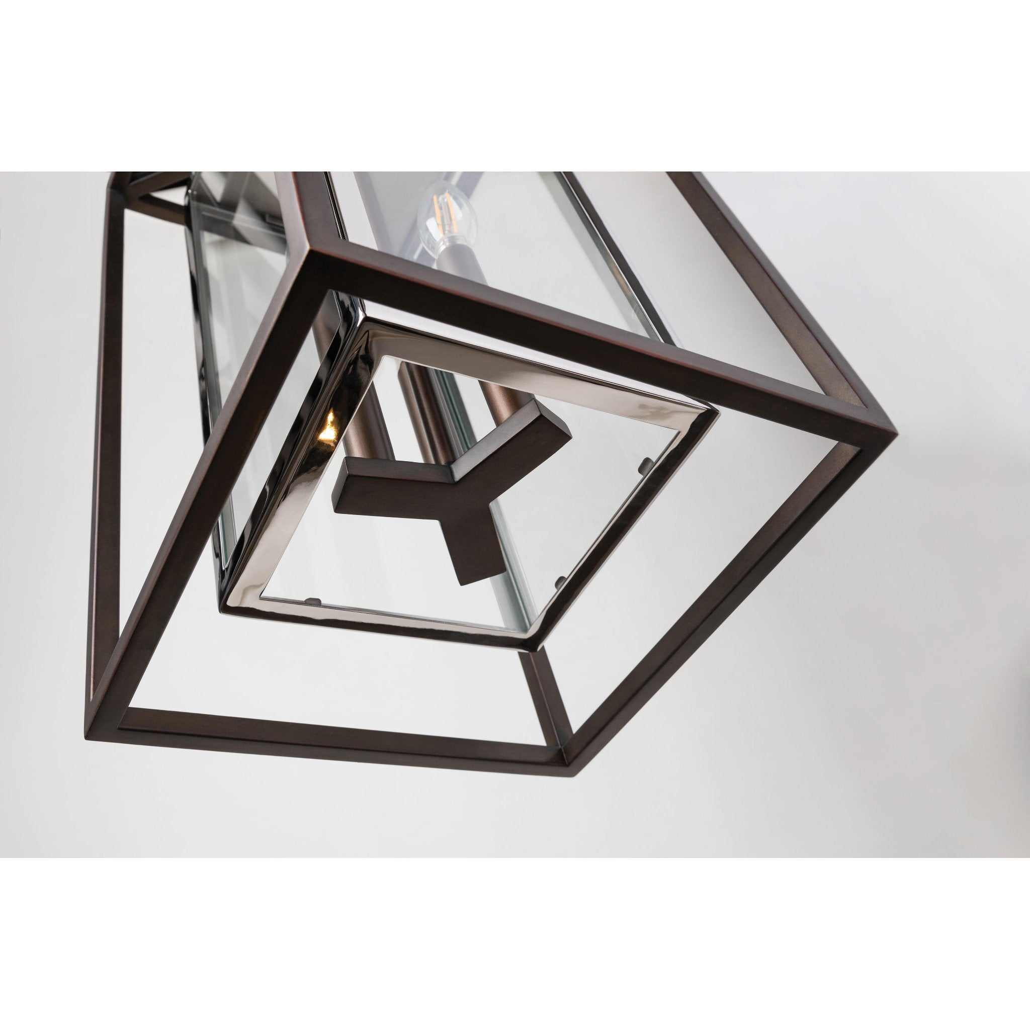 Morgan 1 Light Wall Sconce in Bronze With Polished Stainless