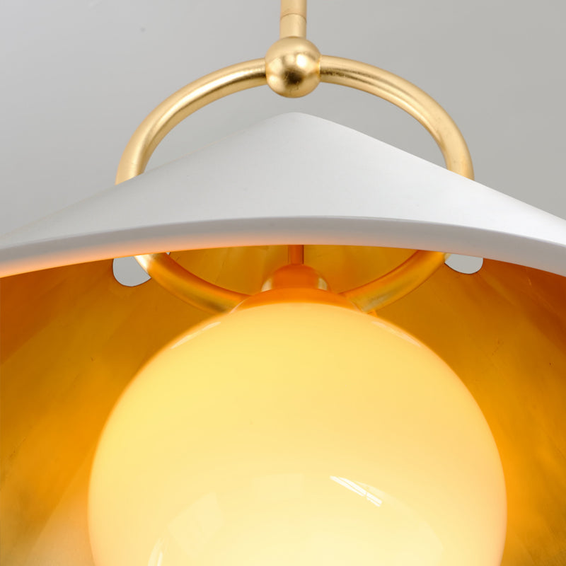 Charm 1 Light Pendant in Gold Leaf/White