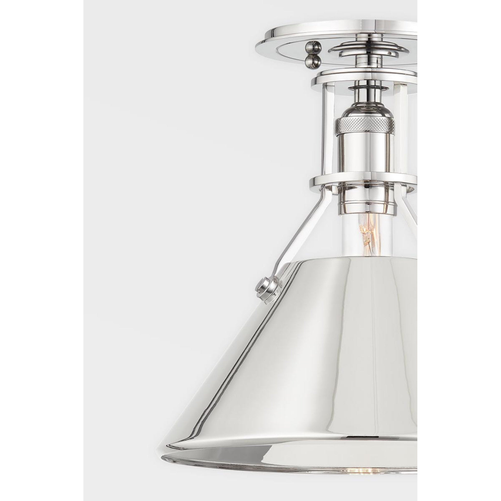 Metal No. 2 1-Light Pendant in  Polished Nickel by  Mark D. Sikes 16L x 16W x 14.5H