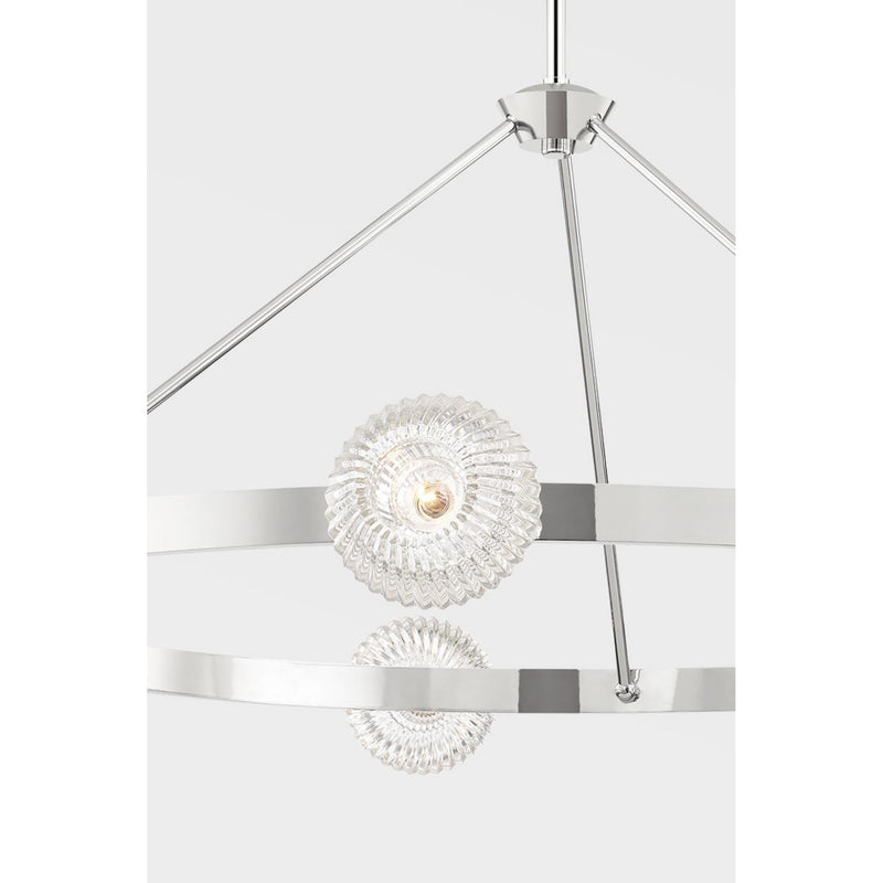 Barclay 9 Light Chandelier in Aged Brass