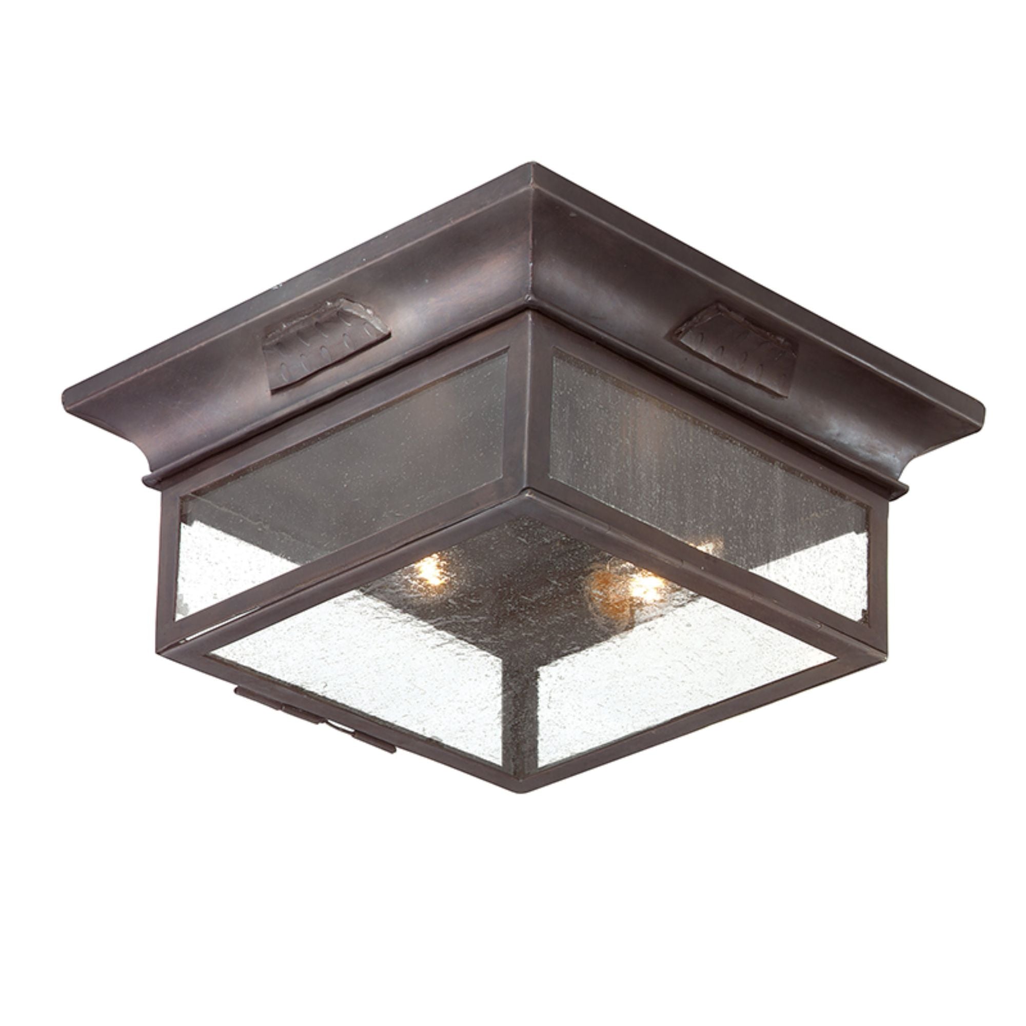Newton 2-Light Exterior Flush Mount in Soft Off Black 12.75W x 6H