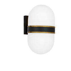 Brian Patrick Flynn for Crystorama Capsule 2 Light Matte Black + Textured Gold Outdoor Wall Mount