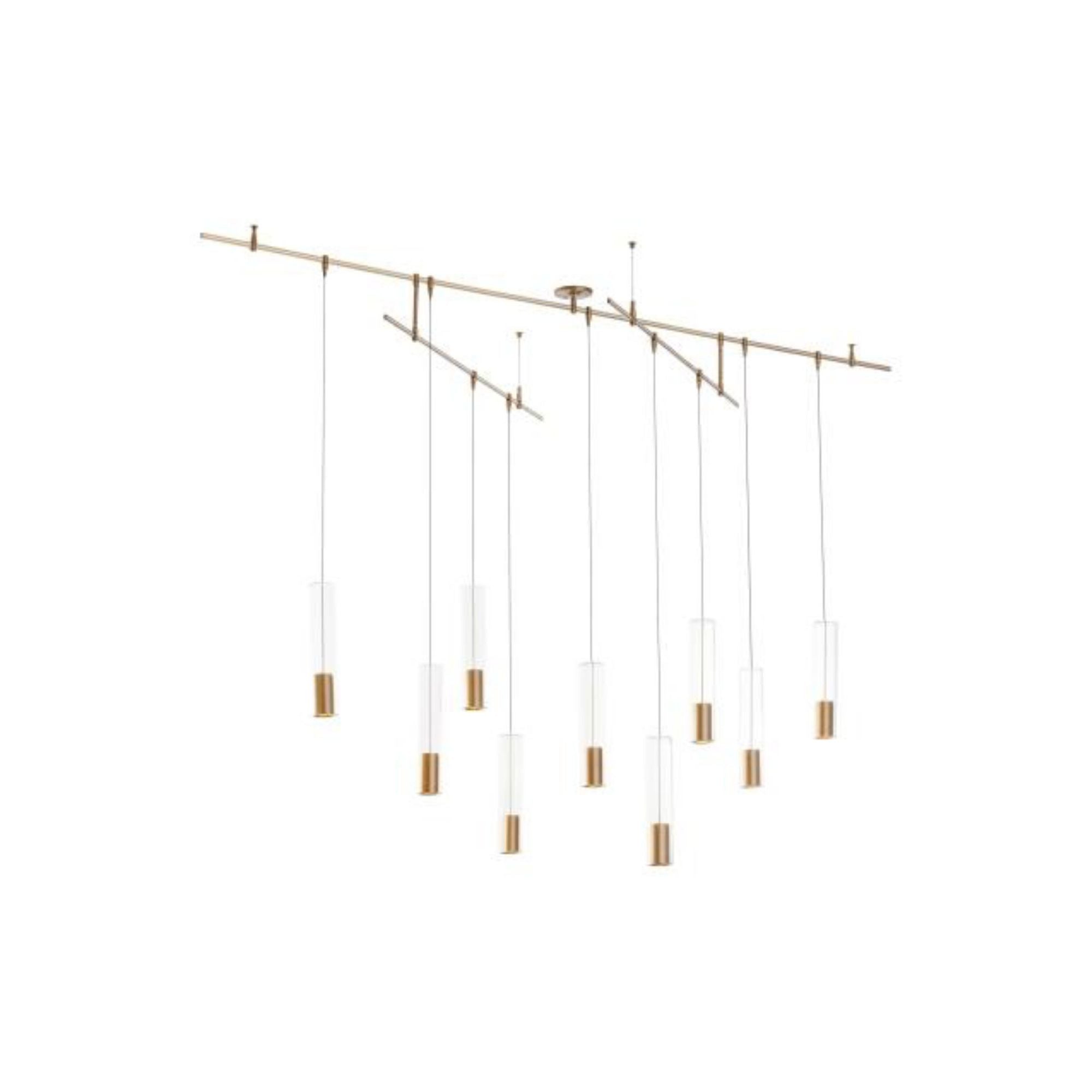 Captra Chandelier Chandeliers 9-Light LED 3000K Aged Brass by Sean Lavin