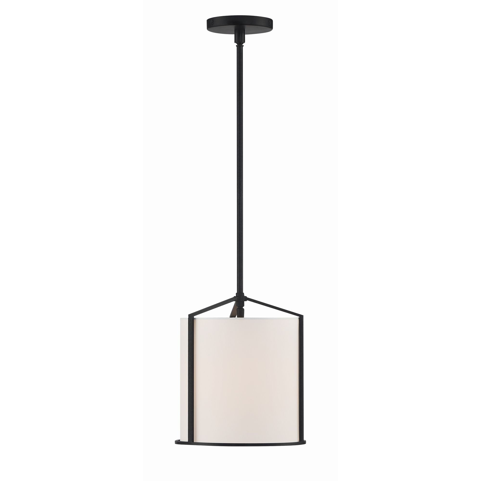 Carlyn 1 Light Black Mini Pendant Silk Shade 10"W x 12.5"H x 10"D
