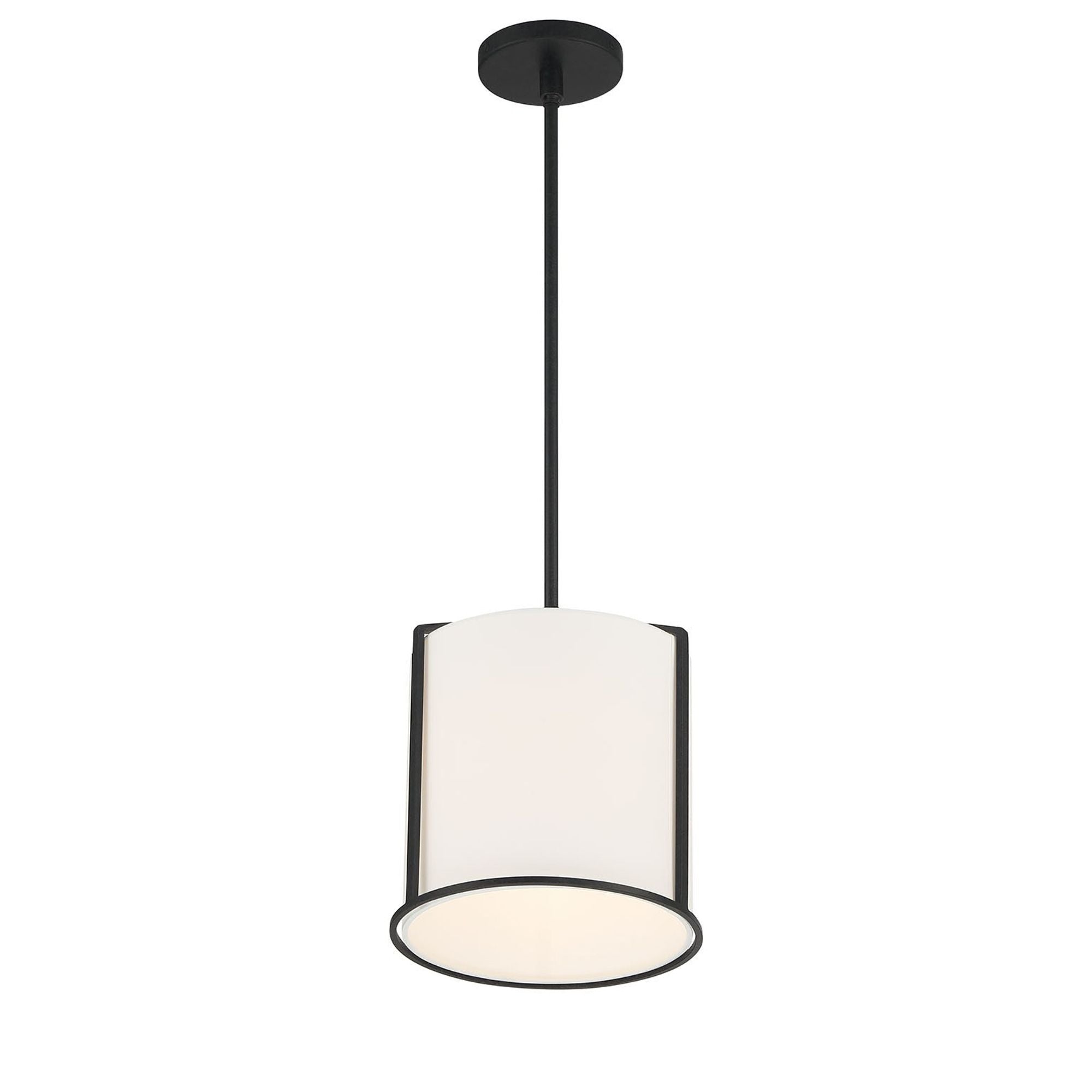 Carlyn 1 Light Black Mini Pendant Silk Shade 10"W x 12.5"H x 10"D