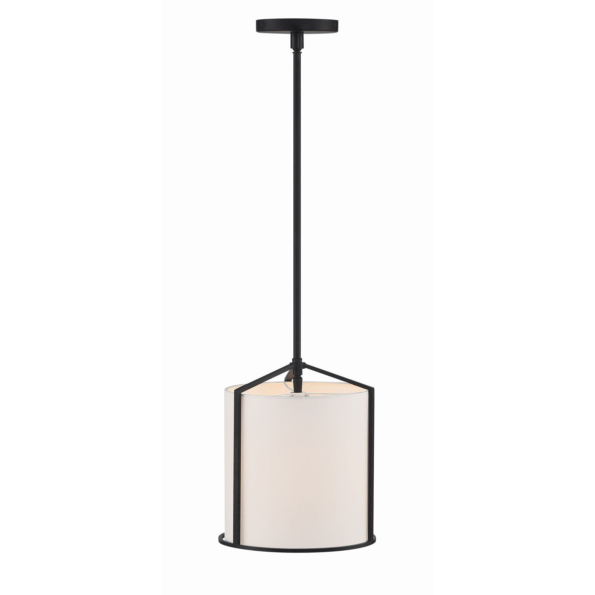 Carlyn 1 Light Black Mini Pendant Silk Shade 10"W x 12.5"H x 10"D
