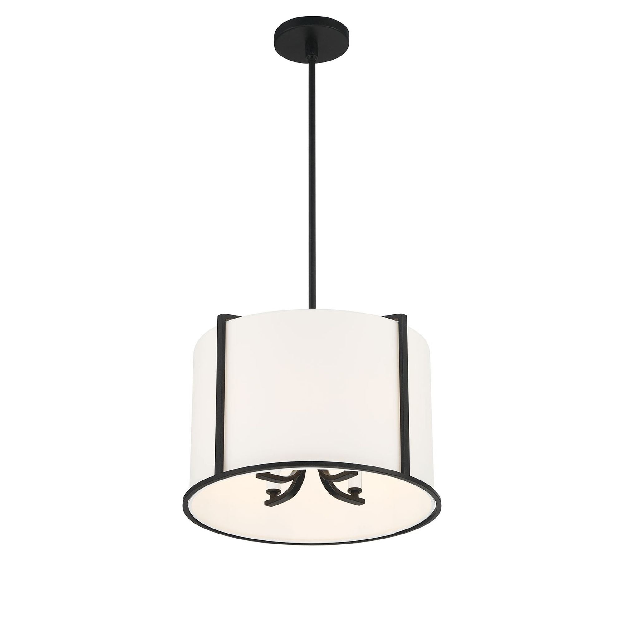 Carlyn 4 Light Black Chandelier Silk Shade 16"W x 13.25"H x 16"D