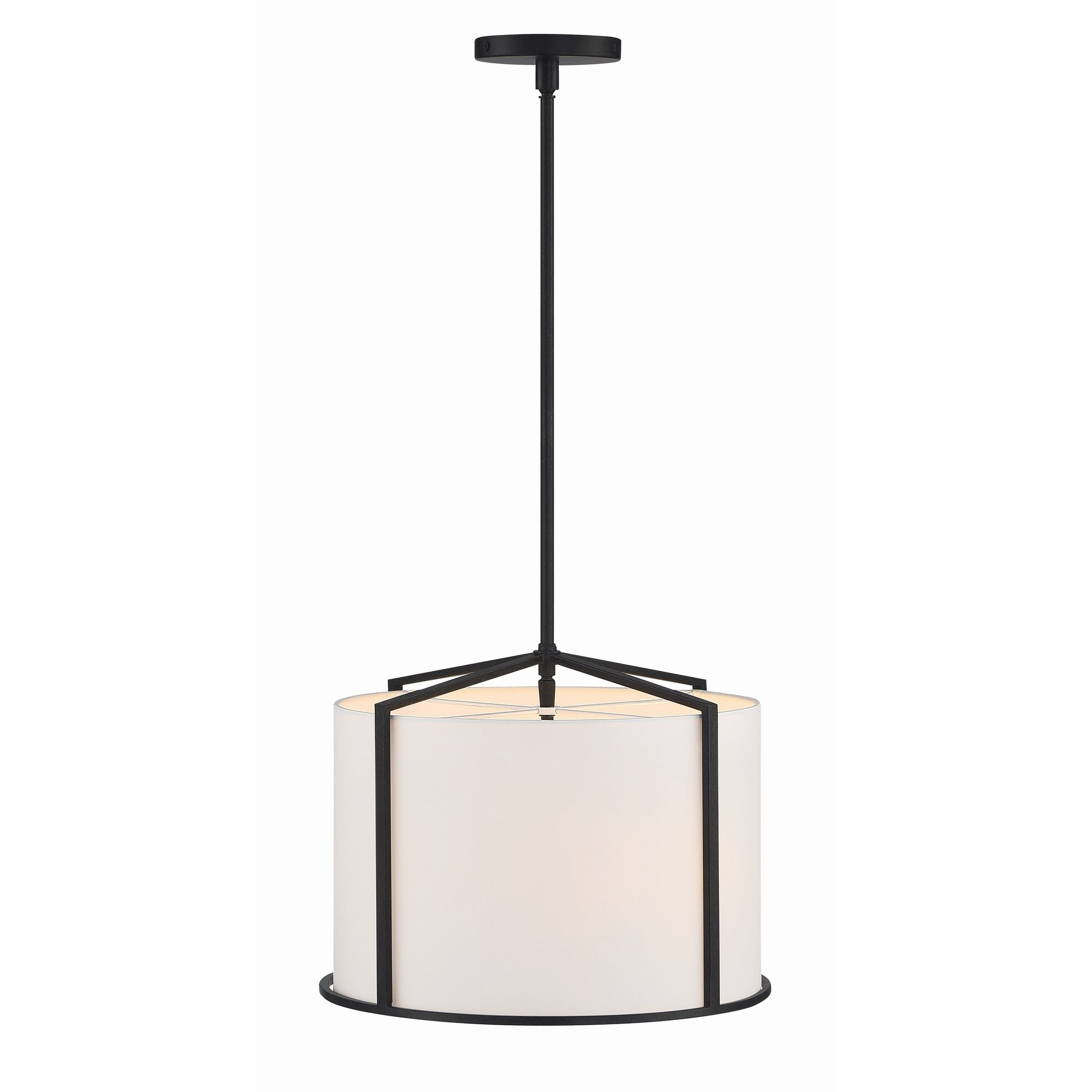 Carlyn 4 Light Black Chandelier Silk Shade 16"W x 13.25"H x 16"D