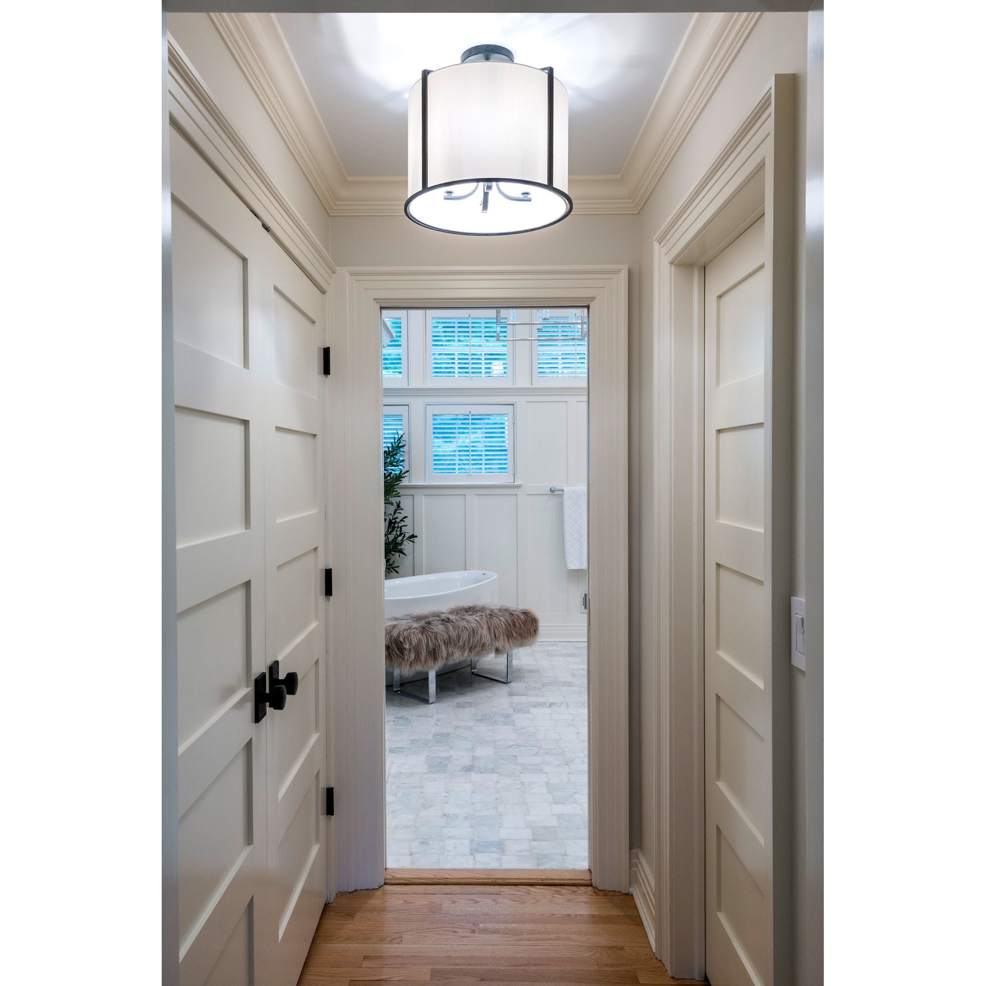 Carlyn 4 Light Black Chandelier Silk Shade 16"W x 13.25"H x 16"D