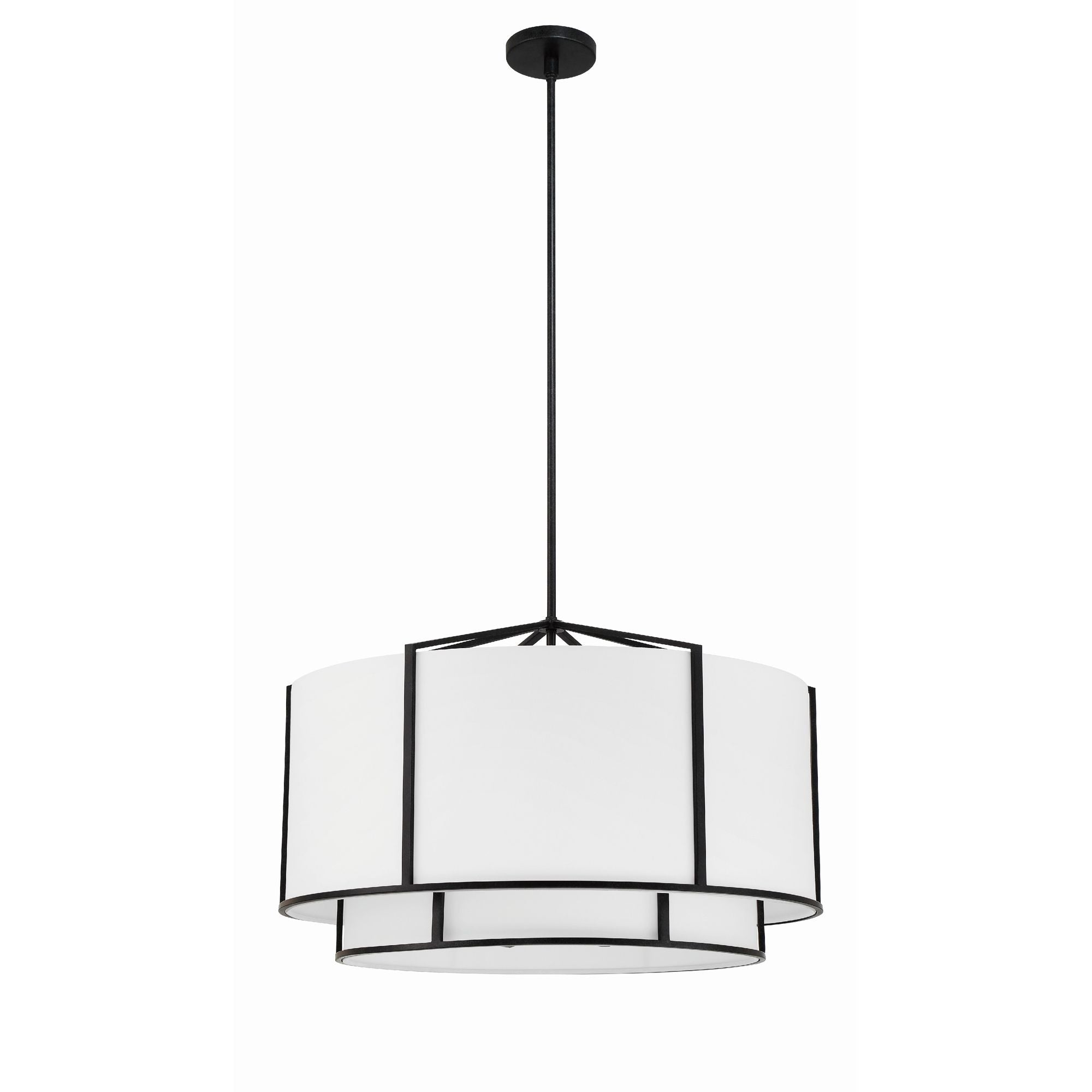 Carlyn 6 Light Black Chandelier Silk Shade 28"W x 19"H x 28"D