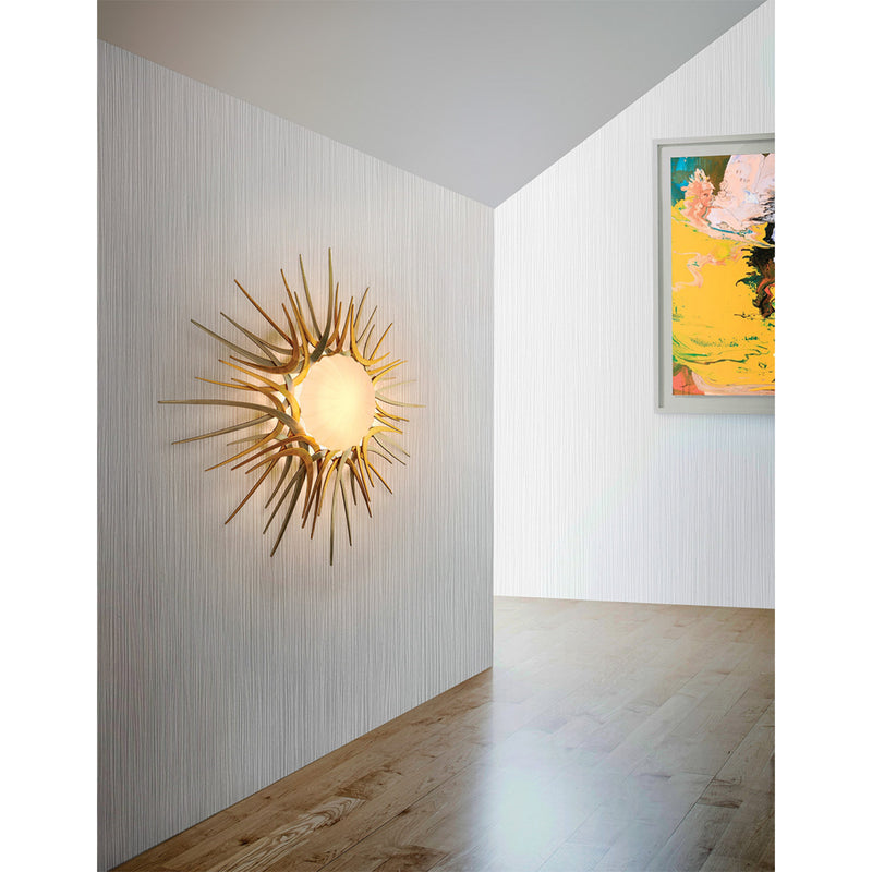 Helios 1 Light Flush Mount in Gold And Silver Leaf