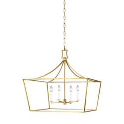 Generation Lighting CC1044BBS Chapman & Myers Southold 4 Light Chandelier in Burnished Brass