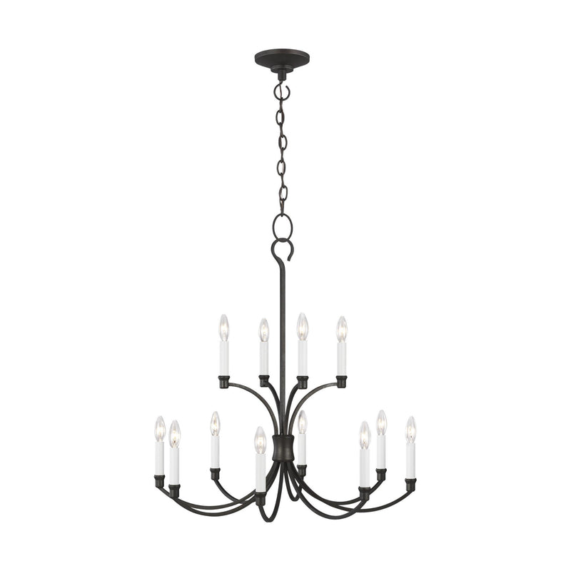 Generation Lighting CC10612SMS Chapman & Myers Westerly 12 Light Chandelier in Smith Steel