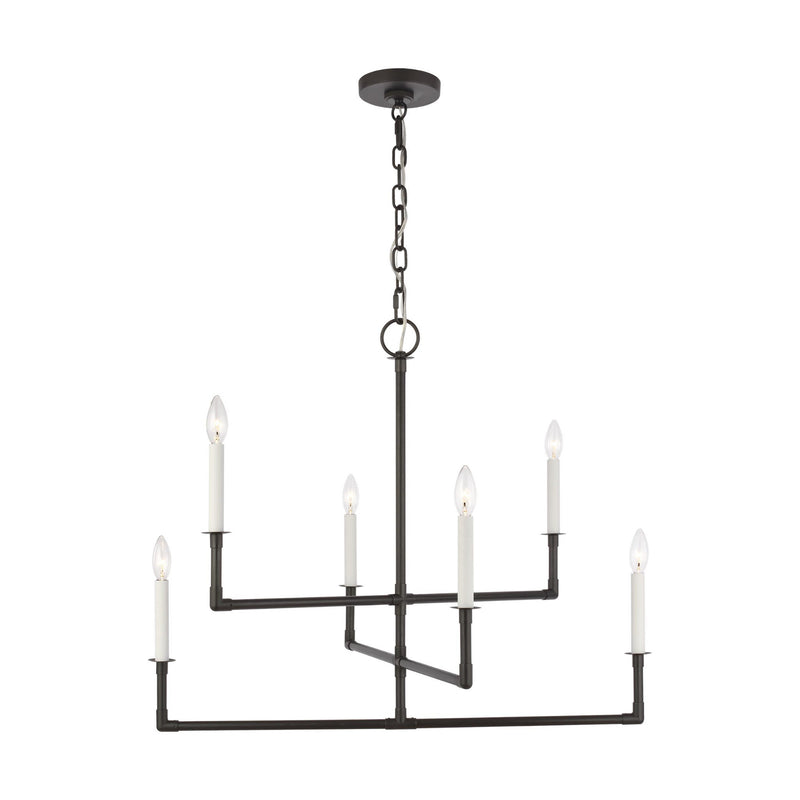 Generation Lighting CC1346AI Chapman & Myers Bayview 6 Light Chandelier in Aged Iron