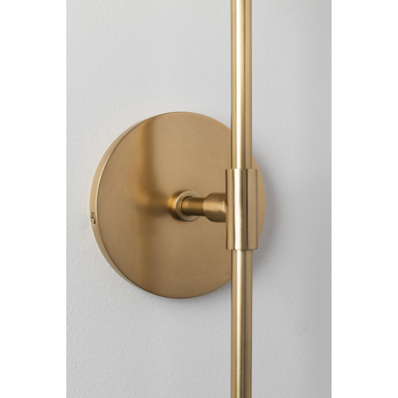 Dylan 1 Light Wall Sconce in Polished Nickel