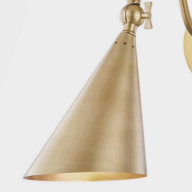 Lupe 1 Light Wall Sconce in Aged Brass