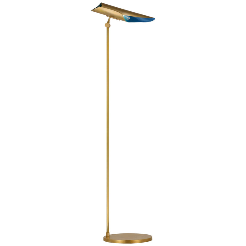 Champalimaud Flore Floor Lamp in Soft Brass and Riviera Blue