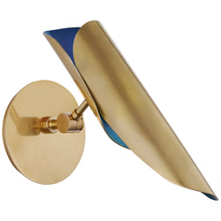 Champalimaud Flore Single Wall Light in Soft Brass and Riviera Blue