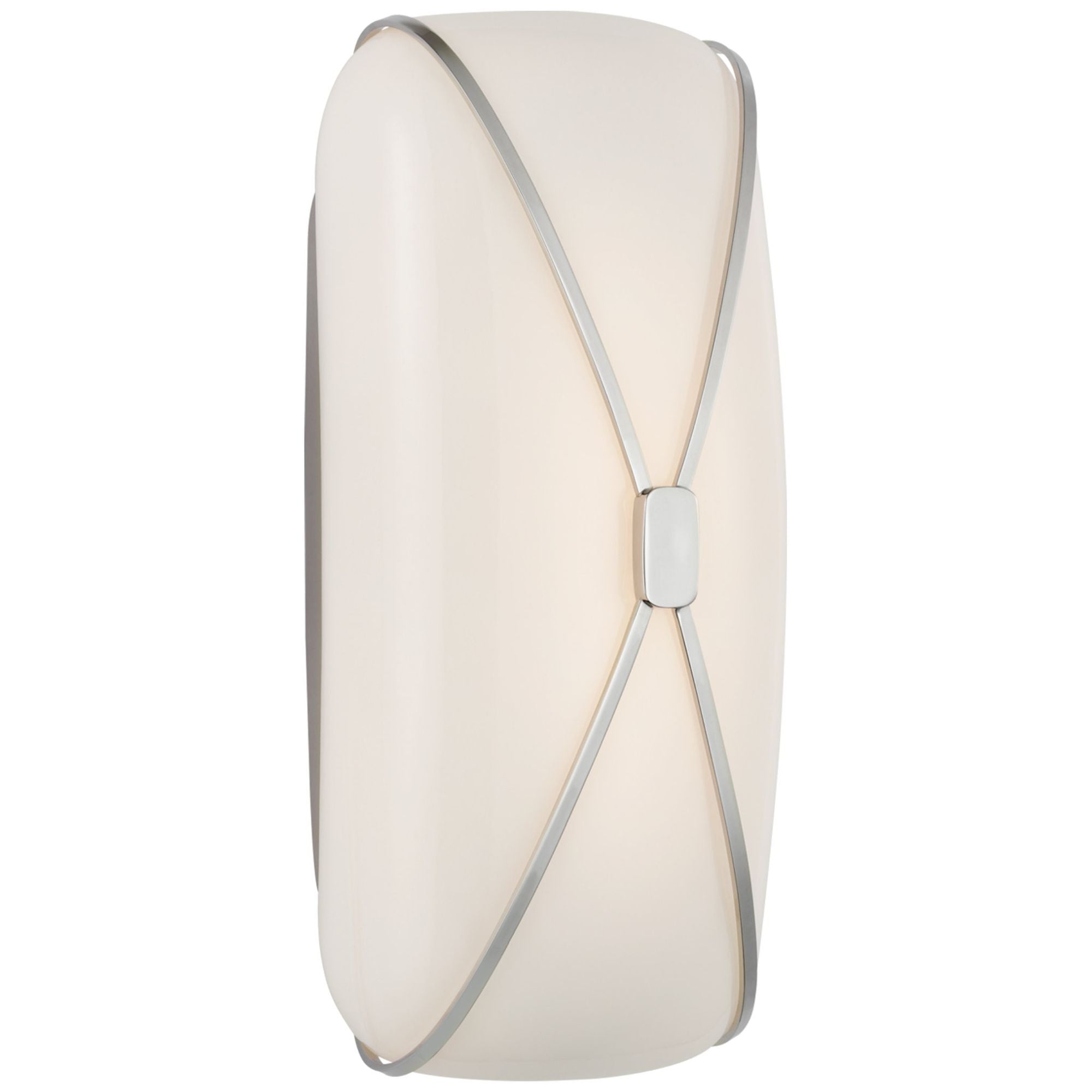 Champalimaud Fondant 13" Linear Bath Sconce in Polished Nickel with White Glass Wall Light W6.5" x H13.5"