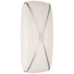 Champalimaud Fondant 18" Linear Bath Sconce in Polished Nickel with White Glass