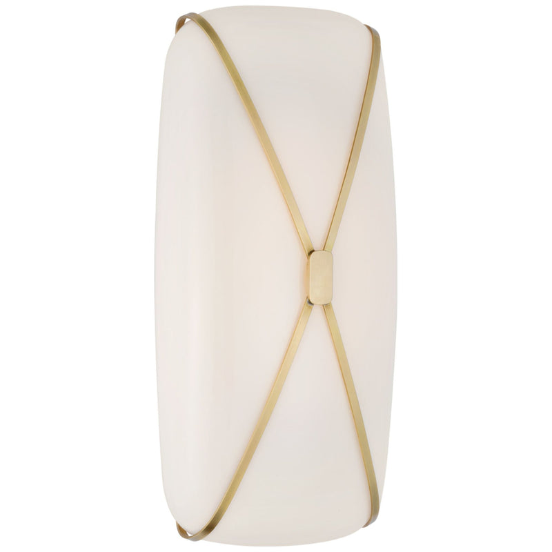 Champalimaud Fondant 18" Linear Bath Sconce in Soft Brass with White Glass