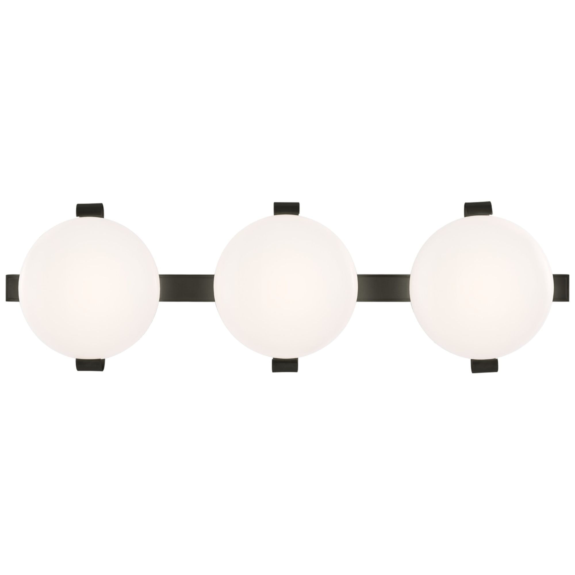 Champalimaud Marisol 28" Bath Bar in Gun Metal with White Glass Wall Light W28" x H8.5"