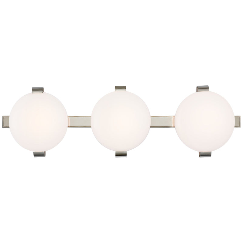 Champalimaud Marisol 28" Bath Bar in Polished Nickel with White Glass