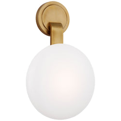 Champalimaud Marisol Medium Single Sconce in Soft Brass with White Glass