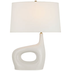 Champalimaud Sutro Medium Left Table Lamp in Ivory with Linen Shade