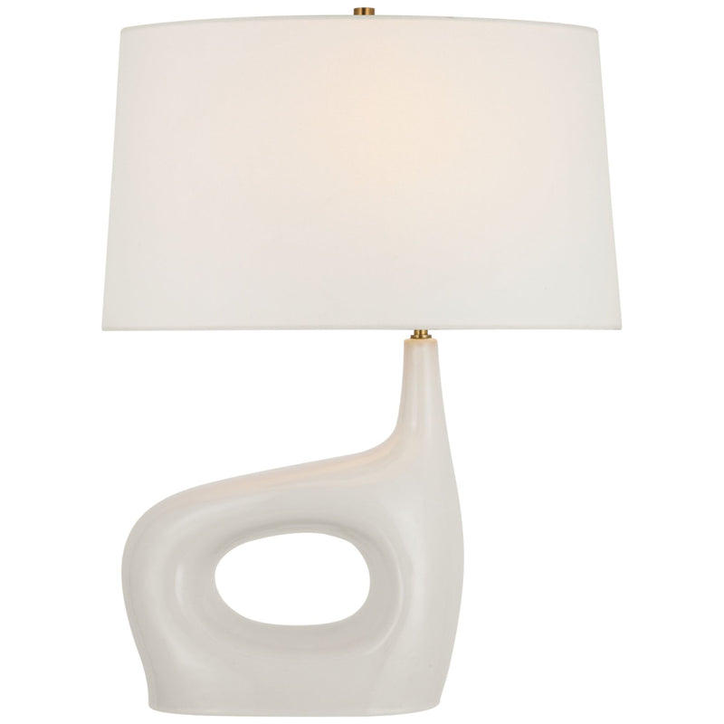 Champalimaud Sutro Medium Left Table Lamp in Ivory with Linen Shade