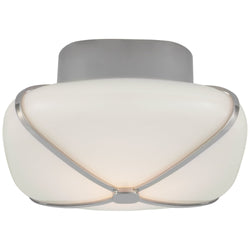 Champalimaud Fondant 9" Flush Mount in Polished Nickel with White Glass