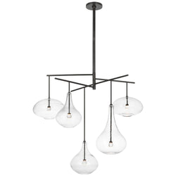 Champalimaud Lomme XL Chandelier in Gun Metal with Clear Glass