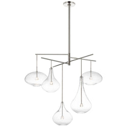 Champalimaud Lomme XL Chandelier in Polished Nickel with Clear Glass