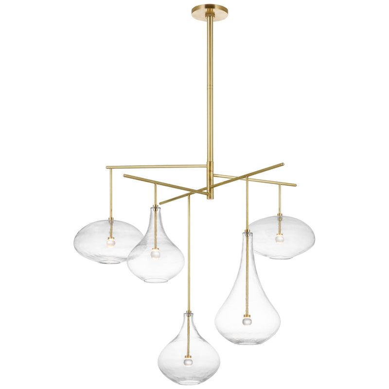 Champalimaud Lomme XL Chandelier in Soft Brass with Clear Glass