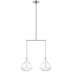 Champalimaud Lomme Small Linear Chandelier in Polished Nickel with Clear Glass