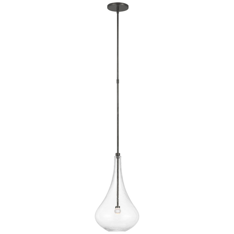 Champalimaud Lomme Small Pendant in Gun Metal with Clear Glass