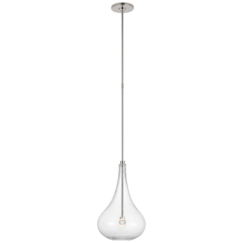 Champalimaud Lomme Small Pendant in Polished Nickel with Clear Glass