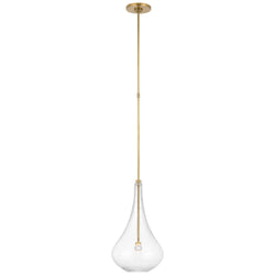 Champalimaud Lomme Small Pendant in Soft Brass with Clear Glass